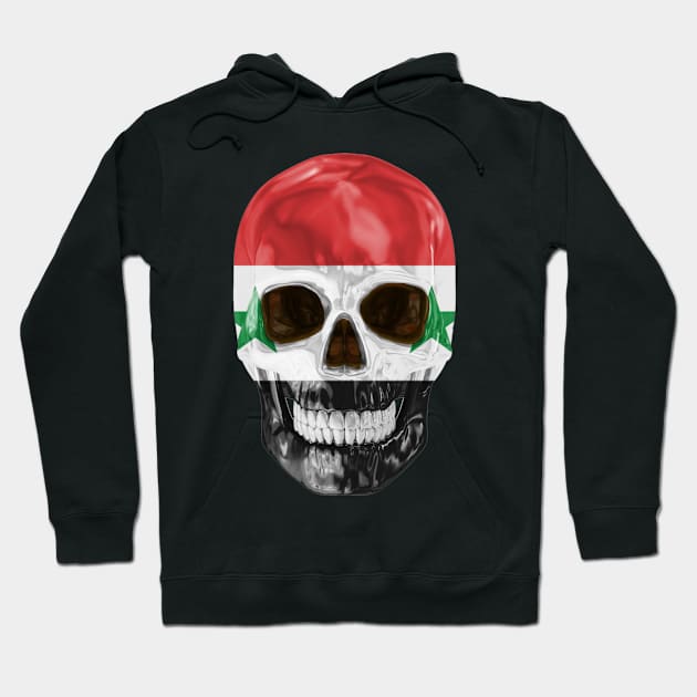 Syria Flag Skull - Gift for Syrian With Roots From Syria Hoodie by Country Flags